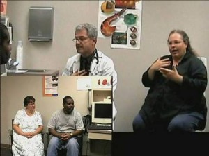 Interpreter working in doctor's office